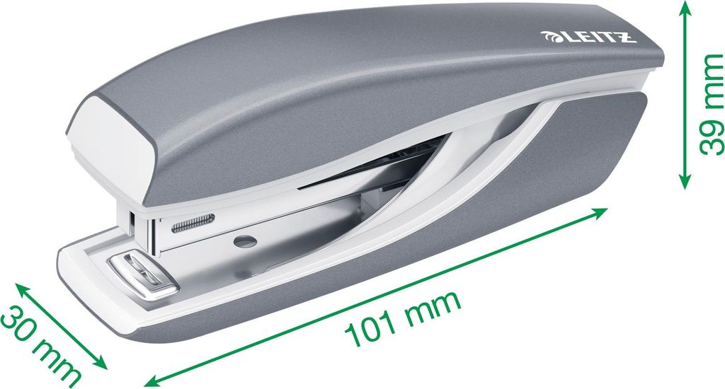 Leitz Mini-Heftgerät, Tacker für 10 Blatt, Metall mit Kunststoffelementen, Pink, 55281023
