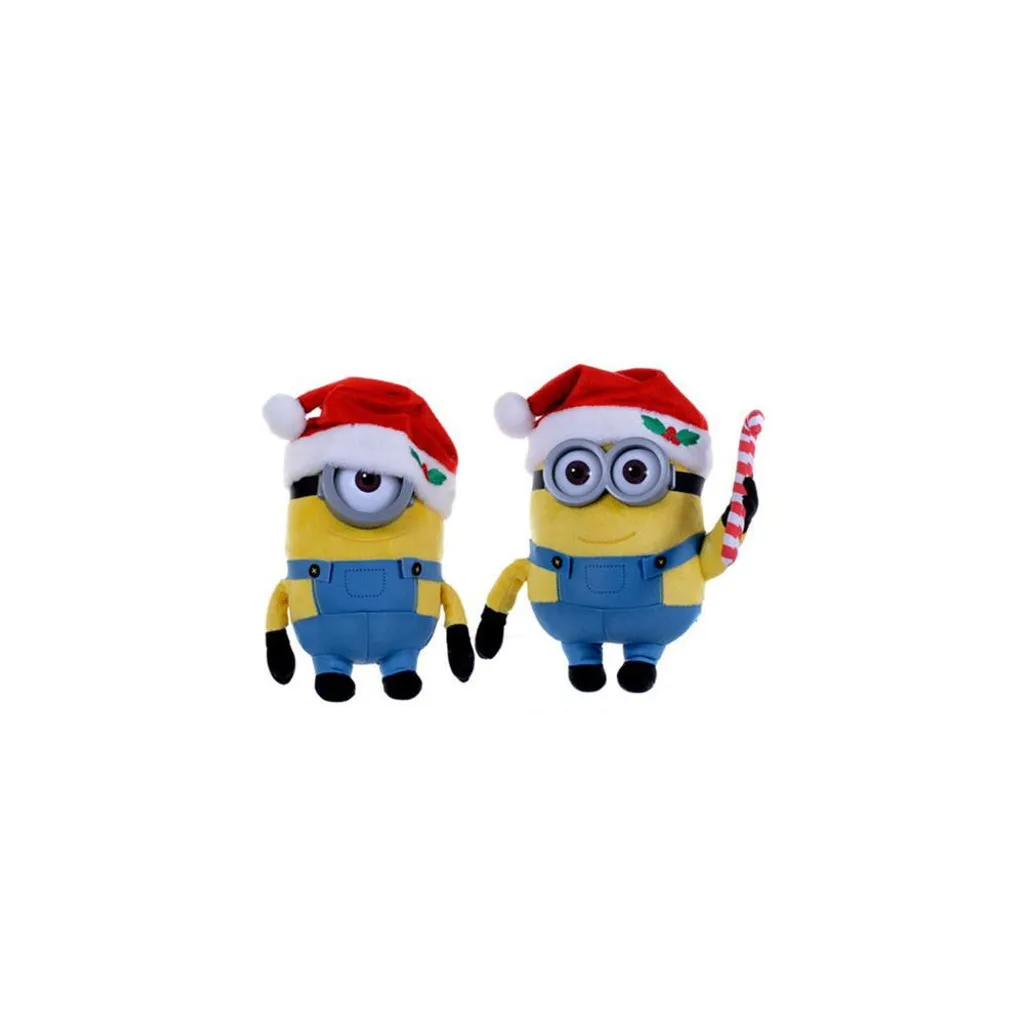 Grande Peluche Minions 28cm Noël - Textile Doux et Finitions Deluxe
