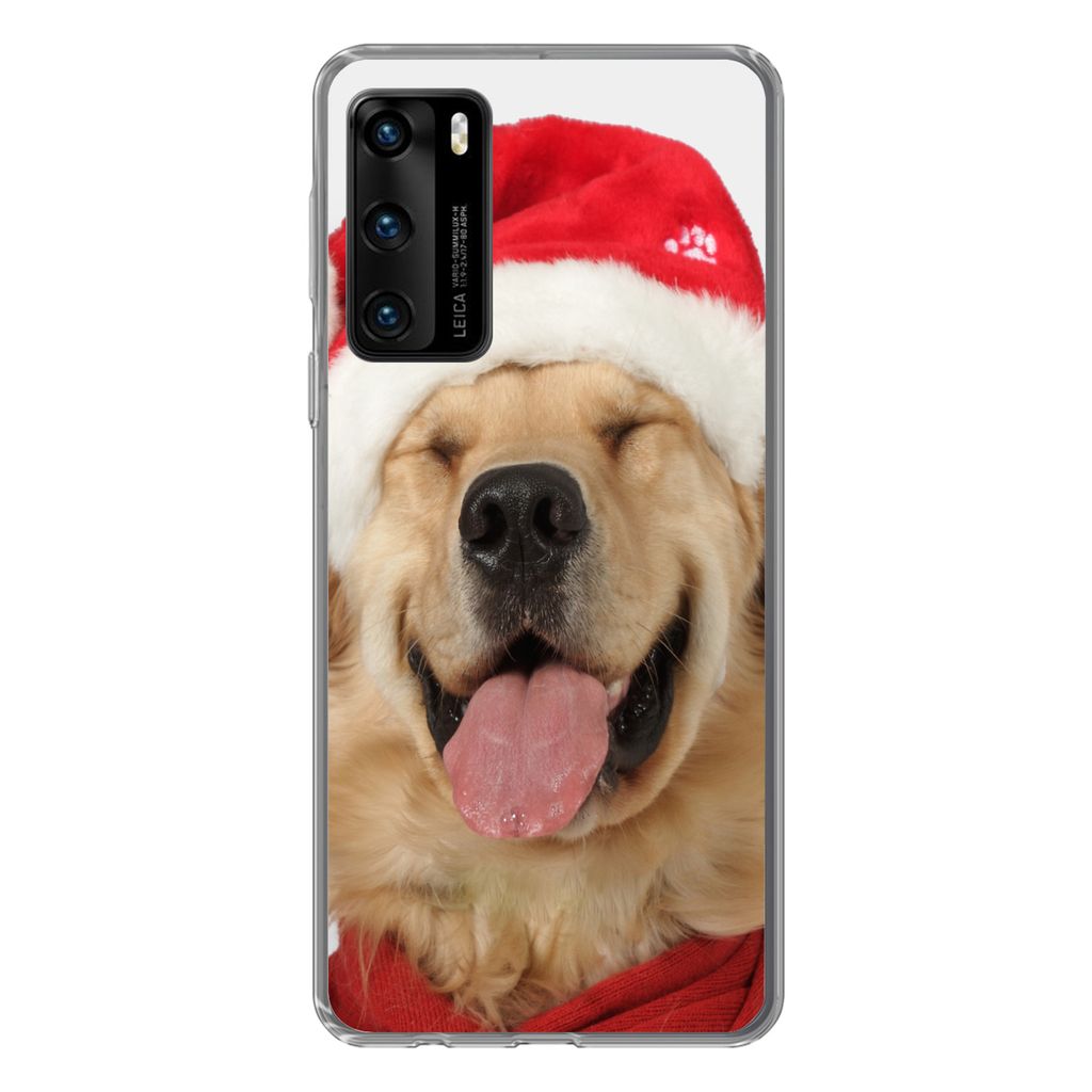 MuchoWow Handyhülle Schutzhülle Hülle für Huawei P40 Hund - Lustig - Lachen - Kinder - Jungen - Mädchen Silikon Softcase Handy Hülle - Hand...