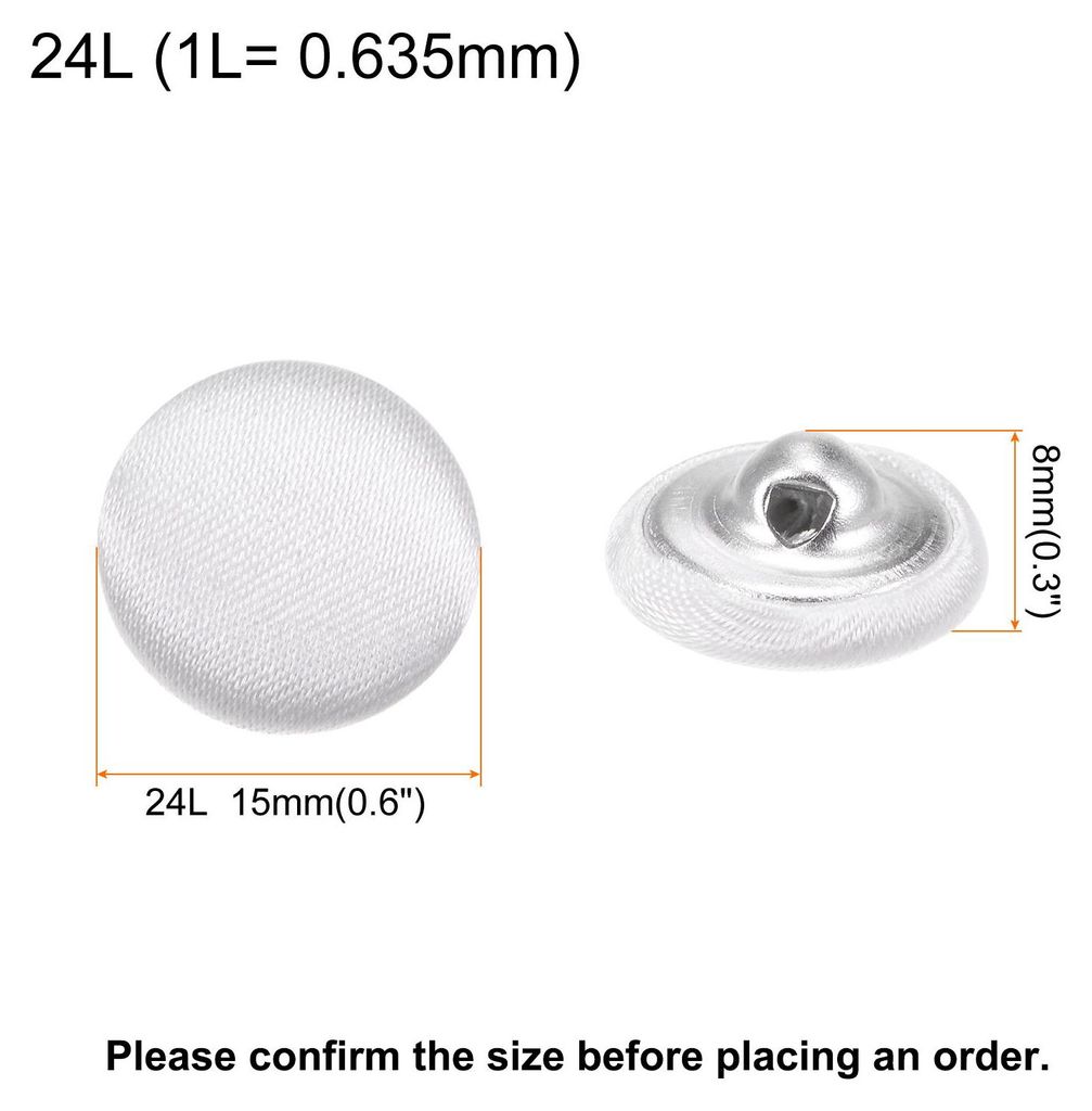 10 Stš¹ck Kn?pfe Wei? mit Stoffbezogene 15 mm N?hkn?pfe Rund Stoffš¹berzug Knopf ?senkn?pfe fš¹r Mantel Hosen Anzš¹ge Kleider Blusen Kleide...