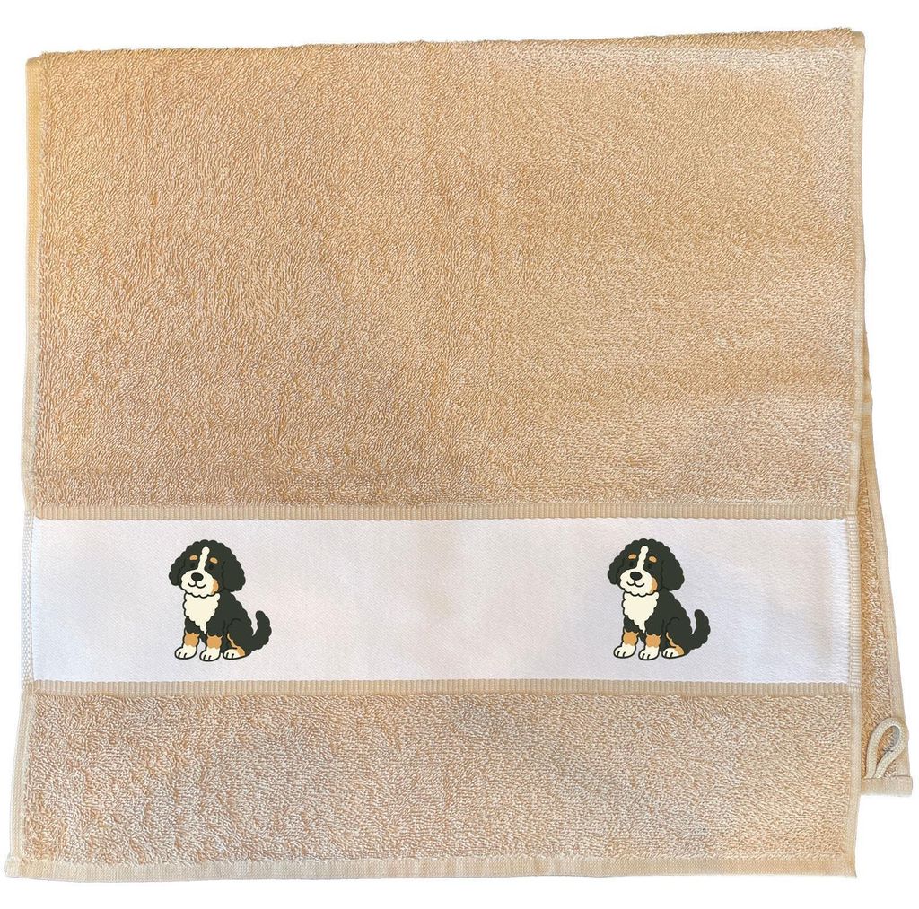 Huuraa Handtuch Bernedoodle Comic Berniepoo 50x100cm Sand Baumwolle Handtuch Geschenkidee