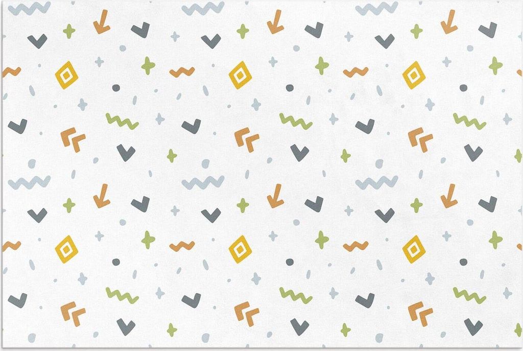 Pastellfarbene Icons und Formen im Boho-Stil – Vinylteppich – 150x225 cm – Outdoor Teppich – Terrasse – Wetterfest – Modern