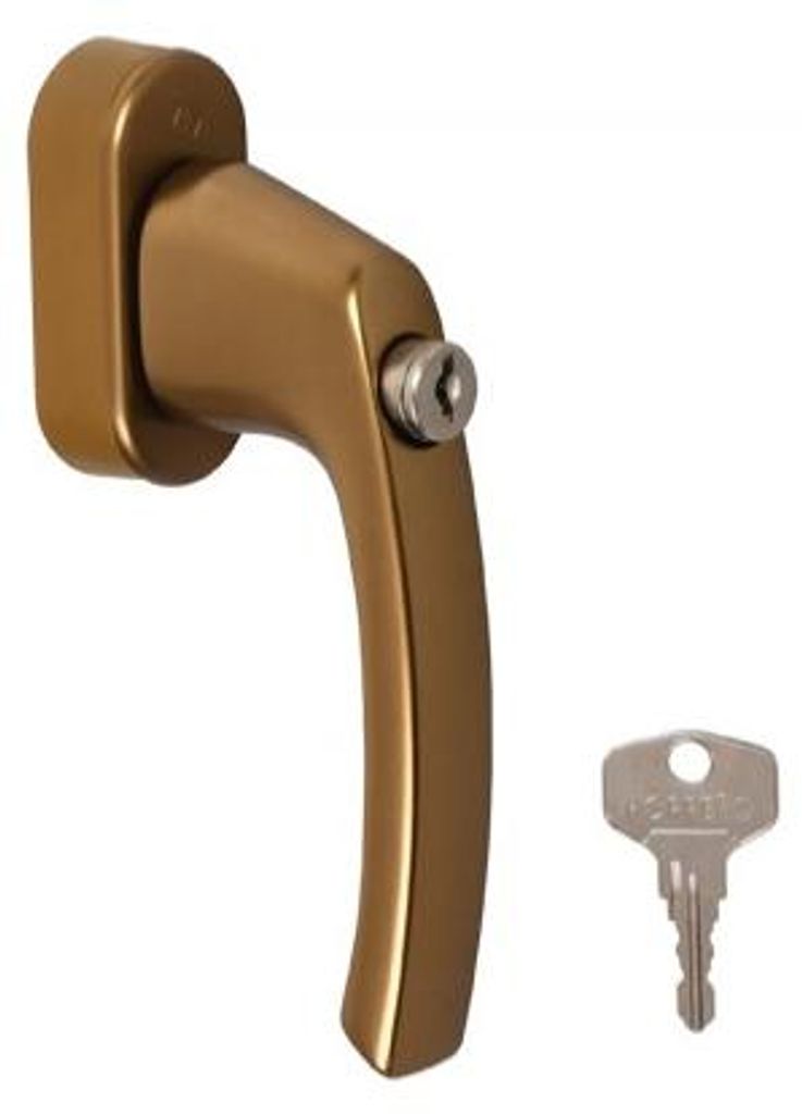 Hoppe Luxembourg Secustik Secu100 Fenstergriff mit Schlüssel, T-32-42 mm, F4 Altgold