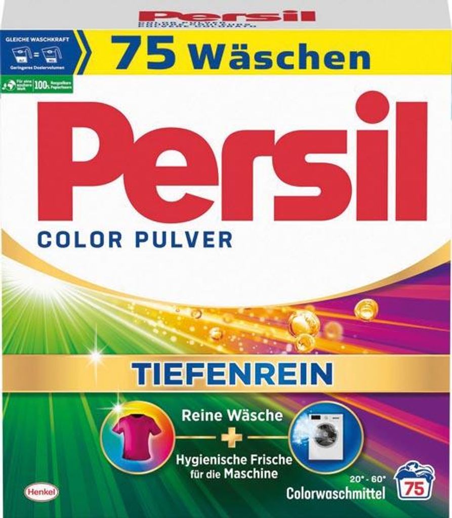 Persil Waschmittel Pulver für Buntwäsche, wirksam ab 20°C, Produktbild 