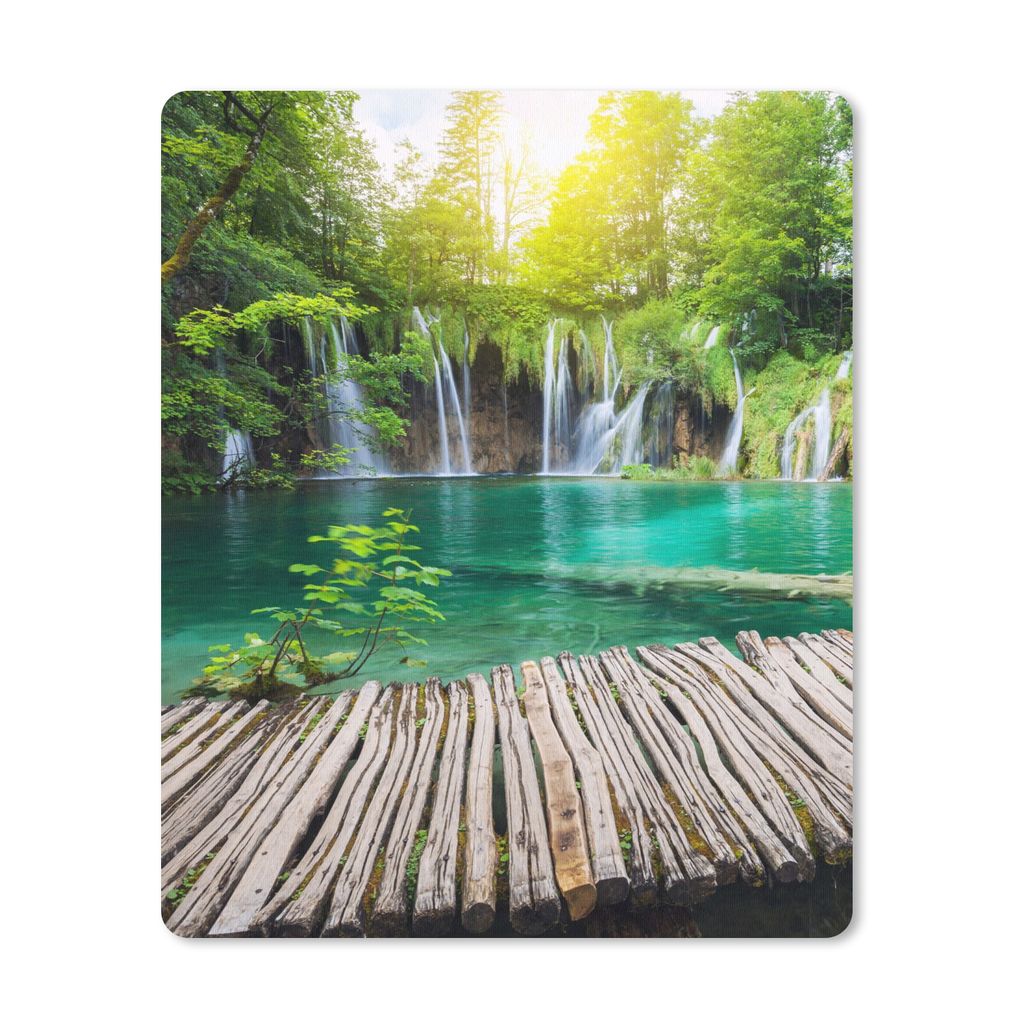 MuchoWow Mauspad Mousepad Brücke - Wasserfall - Natur 30x40 cm - Mousepads - Maus Mat - Pad - Mausunterlage - Mausmatten