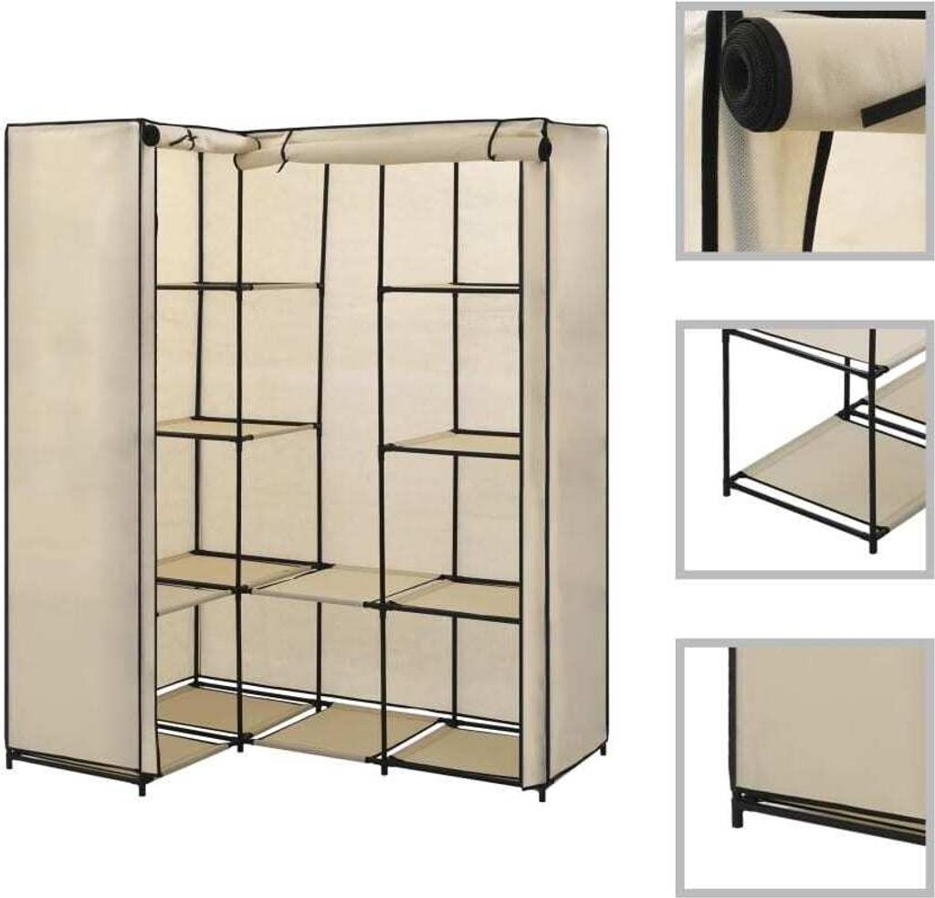 Eckkleiderschrank Creme 130 x 87 x 169 cm
