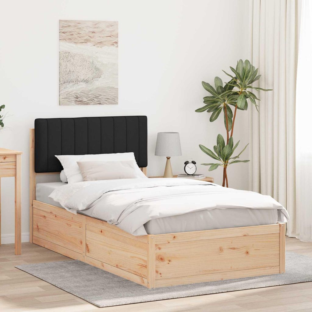 Maison Exclusive - Bettgestell mit gepolstertem Kopfteil Schwarz 100 x 200 cm