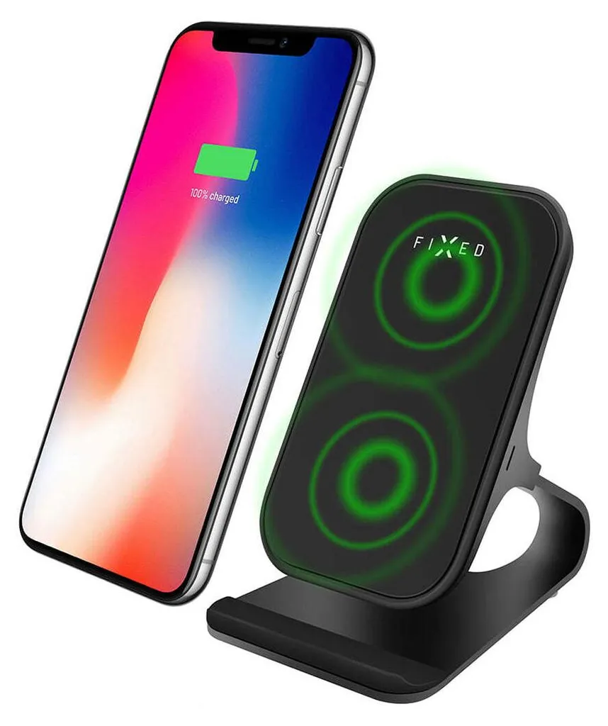 Station de recharge Qi 15W Fixed Frame Wireless noir pour bureau pro
