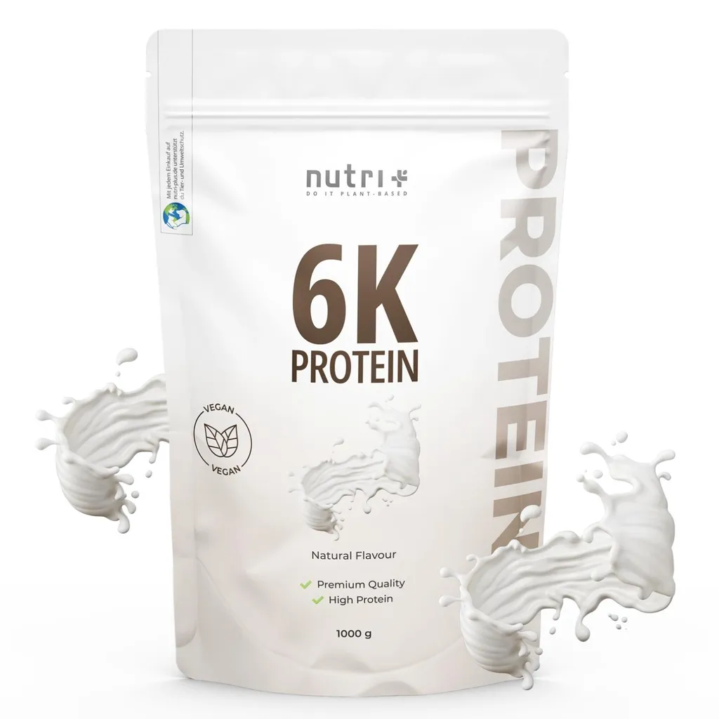 nutri+ 6K Poudre de Protéine Végétalienne Neutre - Sachet de 1000 g