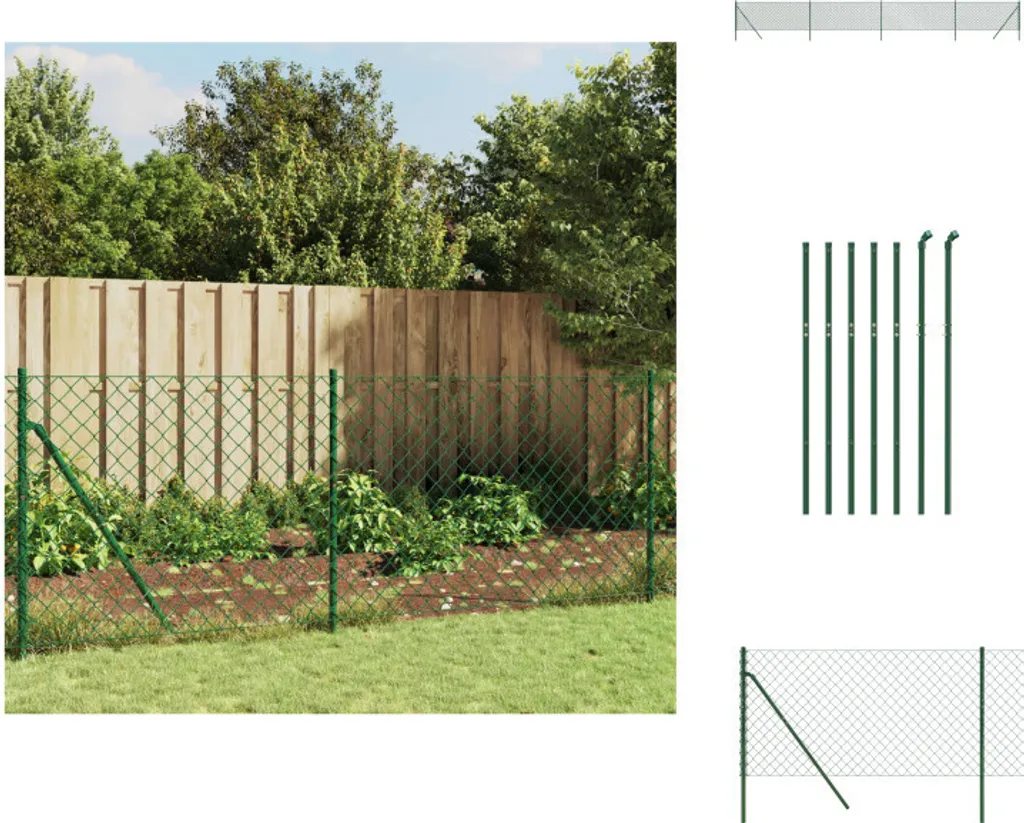 vidaXL Recinzione a Maglie Verdi 1x10 m | Rete Metallica da Esterno