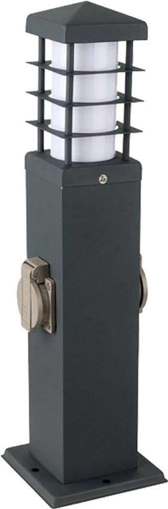 2-Wege-Gartensteckdosen mit E27-Sockel - IP44 - Dunkel - Grau