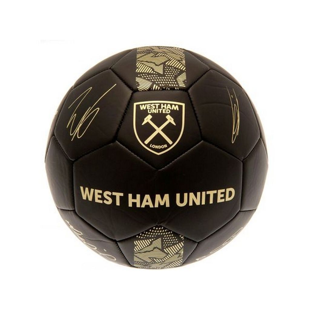 West Ham United FC - "Phantom" Fußball mit Unterschriften BS3496 (5) (Schwarz/Gold)