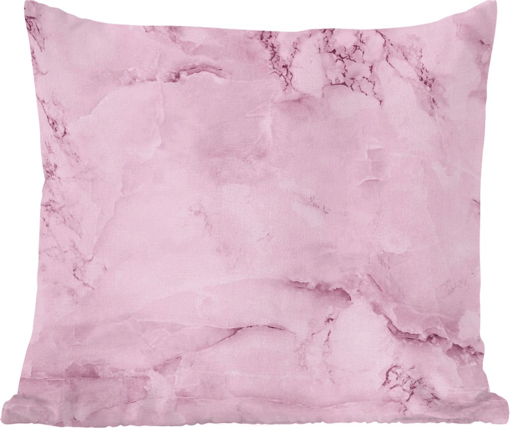 MuchoWow Zierkissen Sofakissen Wohnzimmer Dekokissen 45x45 cm Marmor - Rosa - Luxus - Schlafpolster - Polster für das Sofa