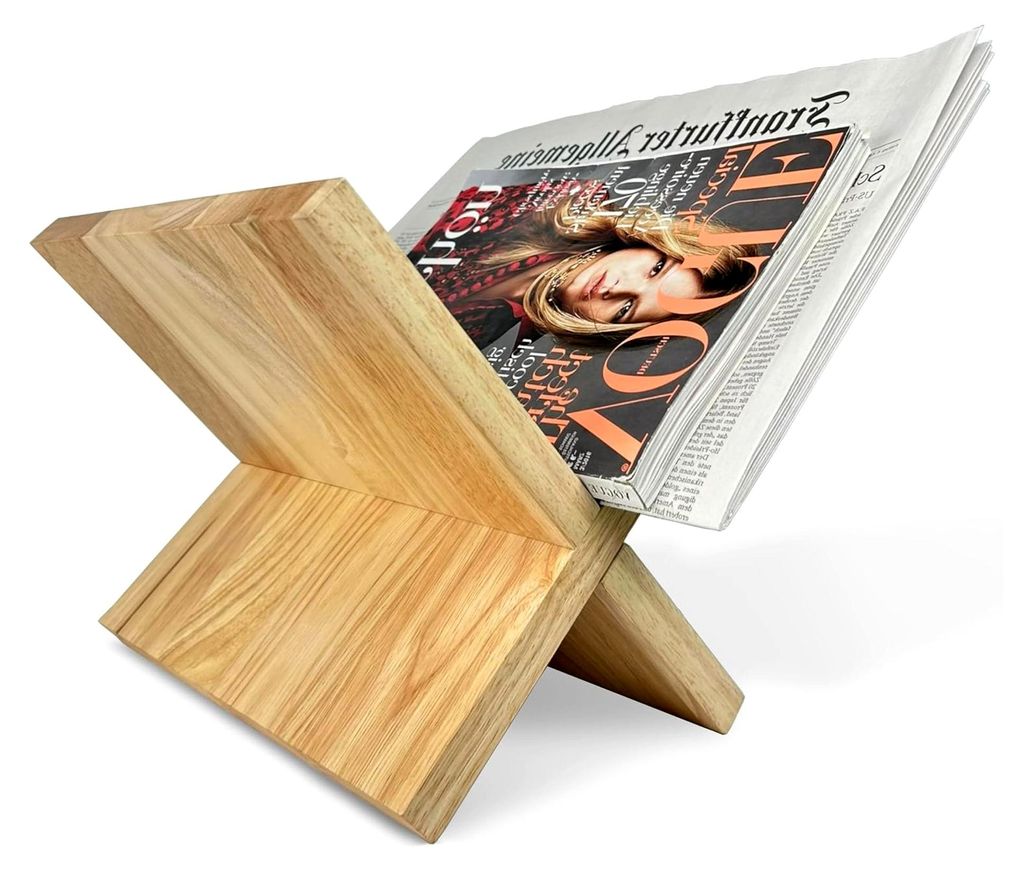 Moderner Zeitungsständer aus Massivholz | Zeitschriftensammler | Zeitschriftenhalter | Magazinhalter & Zeitungskorb | Aufbewahrung von Zeitschrift...