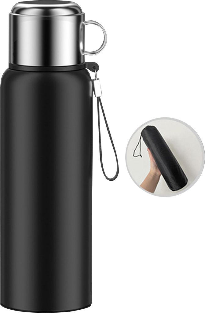 600/800/1000/1200/1500 ml Edelstahl-Vakuumflasche mit Temperaturanzeige, tragbare Heiß- und Kaltwasserflasche