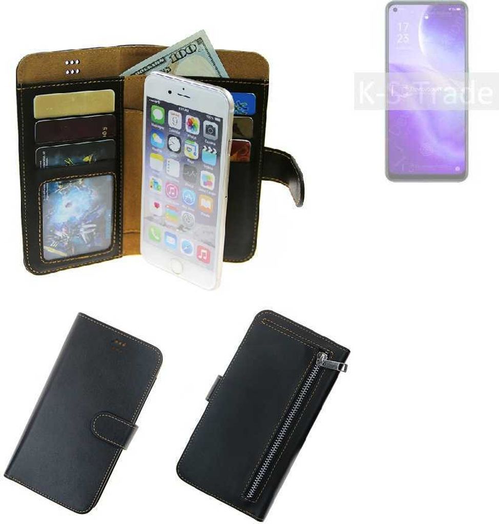 K-S-Trade Schutz Hülle kompatibel mit Oppo Reno5 Z 5G Klapphülle Case Phone cover Slim Handytasche Handy Hülle schwarz aus Kunstleder (1 Stk)