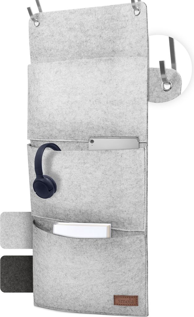 smøla Design Hänge-Organizer Hängeregal aus Filz für Tür oder Wand - Wandorganizer, Türorganizer zum Hängen, Hängeaufbewahrung inkl. 2 Hake...