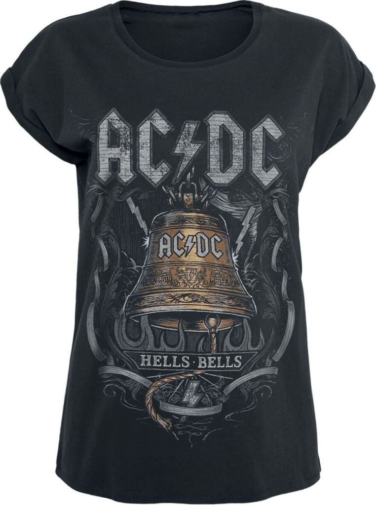 AC/DC T-Shirt Damen Hells Bells schwarz Band-Merch, Bands 100% Baumwolle 4XL
