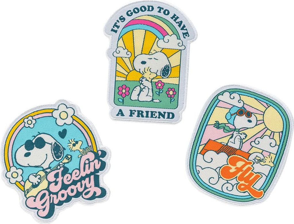 Aufkleber für Kinderkleidung Snoopy - SET de 3 Aufkleber für Kleidung : Snoopy gifts : Rucksackaufnäher Snoopy : Aufnäher für Kinderkleidung