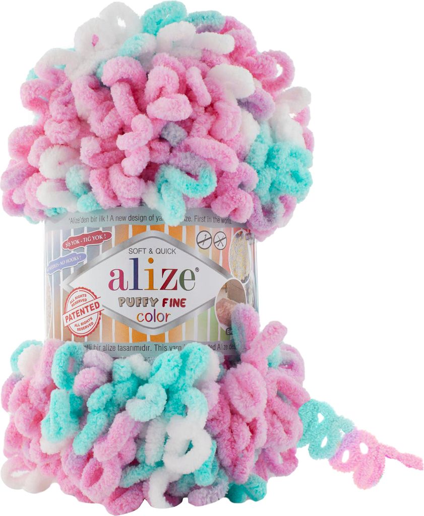 100g Strickgarn ALIZE Puffy Fine Color, Fingerstrick Produktbild 