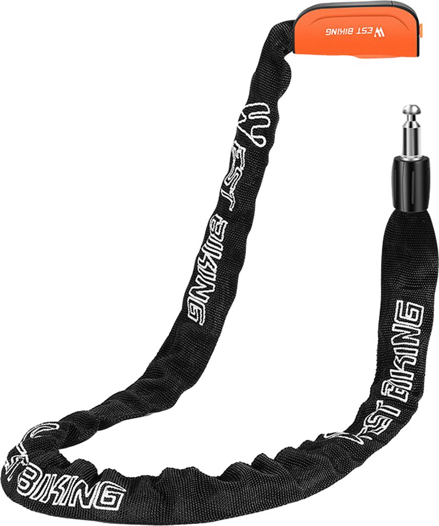 Fahrradkettenschloss mit 2 Schlüsseln, wasserdichtes und staubdichtes Schlüsselschloss, Diebstahlschutz, Kettenschloss für Mountainbike, Akku, F...