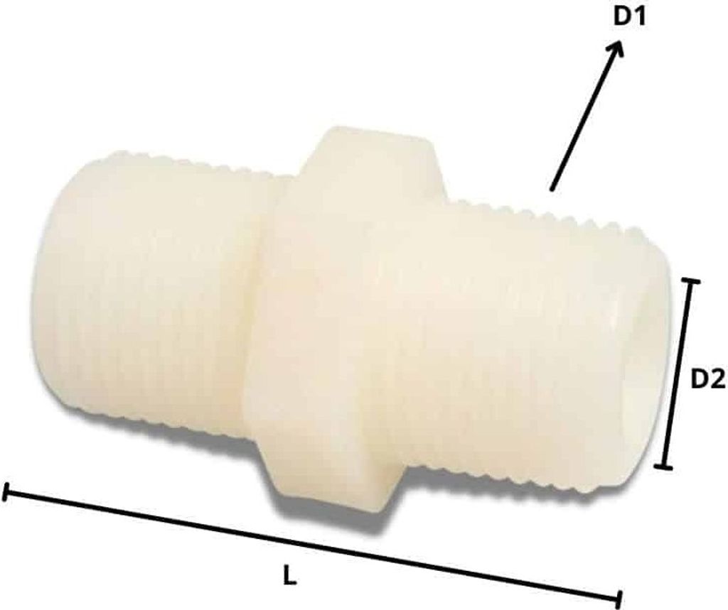 Złącze węża z podwójnym nyplem z tworzywa sztucznego 3/4" Zdjęcie produktu 