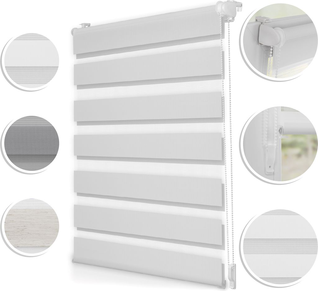 Duo-Rollo Doppelrollo Klemmfix, ohne Bohren, blickdicht, mit Montageschiene Sichtschutz Sonnenschutz Weiß,50 cm x 150 cm (B x L)