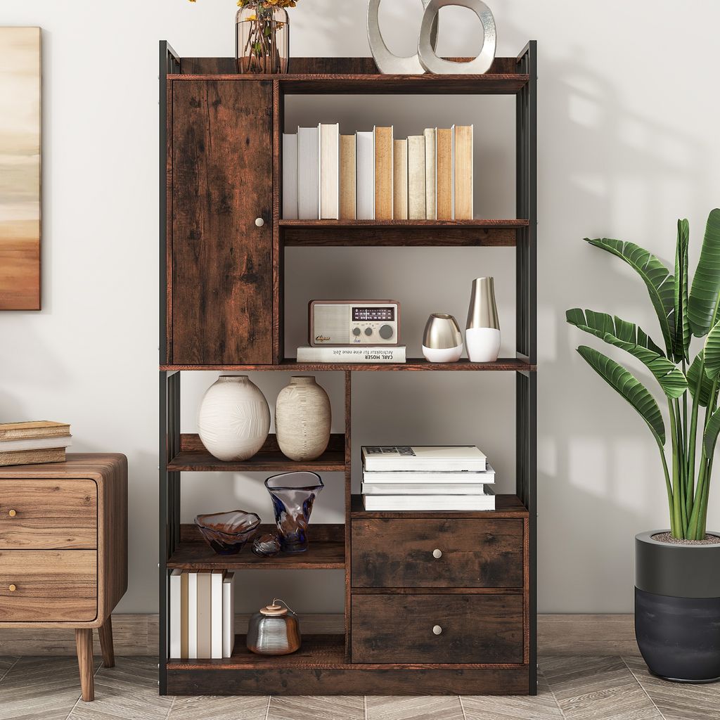 Flieks Bücherregal Büroregal mit 5 Ebenen, Standregal mit Produktbild 