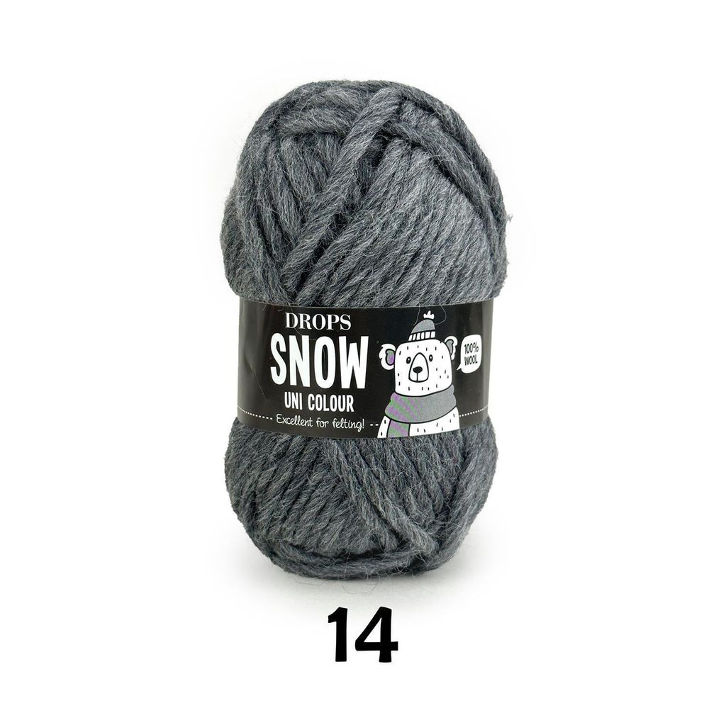 DROPS Snow Garn 100% Wolle, Dunkelgrau, 50m/50g, Perfekt zum Filzen und Große Projekte