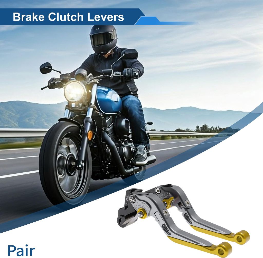 Kurze Lange Brems- und Kupplungshebel für Kawasaki VERSYS 650 15-23 Verstellbare Motorrad Lenker Bremshebel Aluminiumlegierung Titan Griff Goldton...