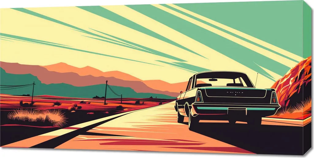 Quadro 100x50cm Strada attraverso il deserto