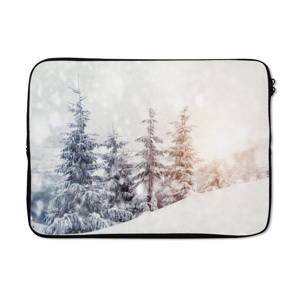 MuchoWow Laptop Hülle 13 Zoll Baum - Schnee - Winter Laptoptasche - Laptophülle - Sleeve - Rundumschutz