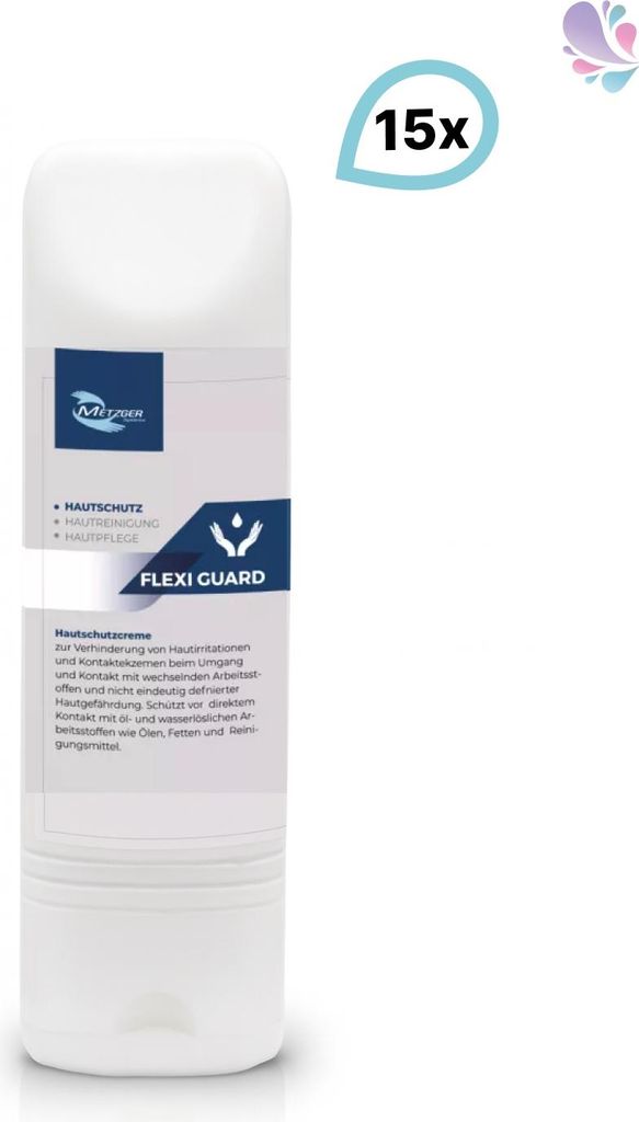 Hautschutzcreme silikonfrei Flexi Guard SET, 15 x 100 ml Tuben : Verpackungseinheiten - 1 Set Verpackungseinheiten: 1 Set