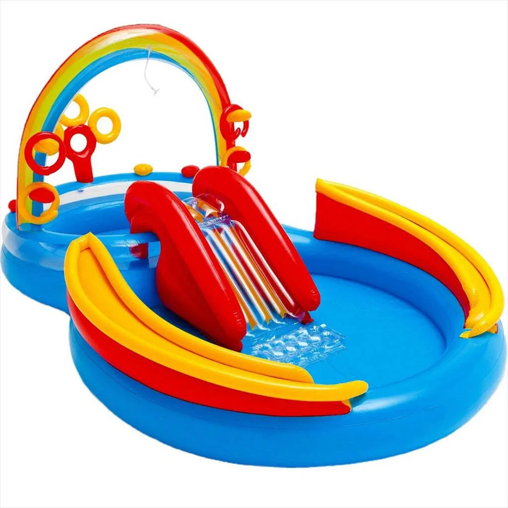 Piscine gonflable enfant Centre de jeux Arc-en-ciel avec pulvérisateur