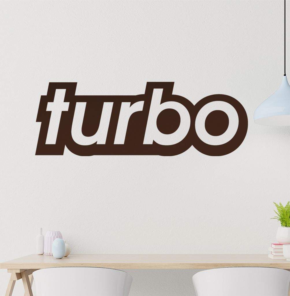 turbo Wandtattoo in 6 Größen - Wandaufkleber Wall Sticker - Dekoration, Küche, Wohnzimmer, Schlafzimmer, Badezimmer