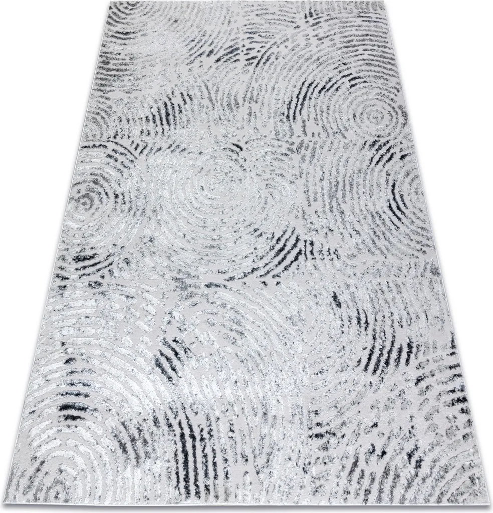 Tapis de Salon Moderne Gris 80x150 cm - Effet Relief et Texture Moelleuse