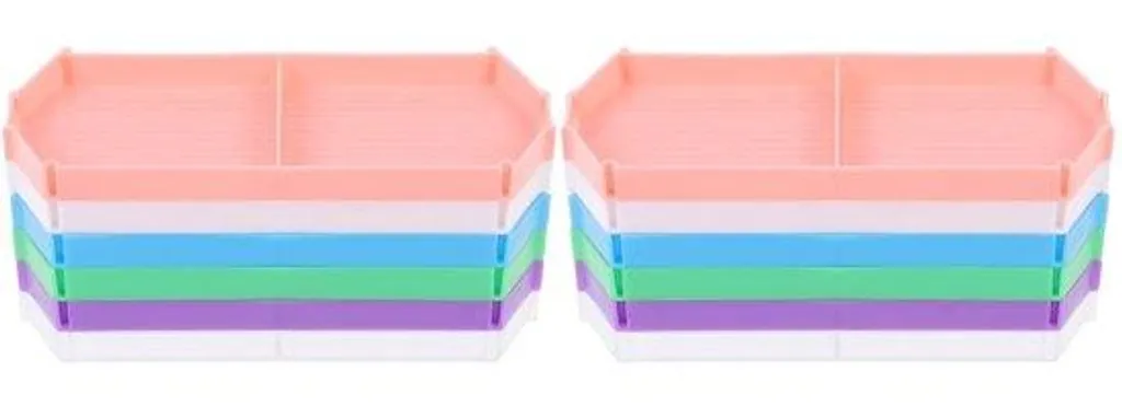 Boîte en plastique empilable transparente par 12 avec socle de tri fixe
