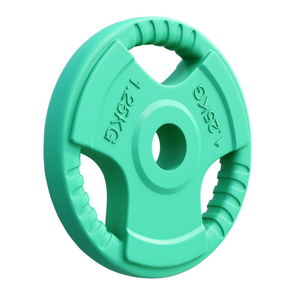 GORILLA SPORTS Hantelscheiben - 1,25kg Gewichte, 30mm, aus Gusseisen mit Gummi Gripper, Grün - Gewichtsscheiben