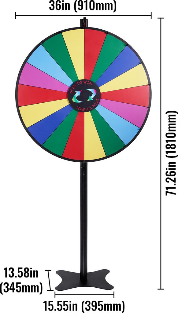 VEVOR 91 cm koleso šťastia s 18 priehradkami, ruleta s Obrázok produktu 8