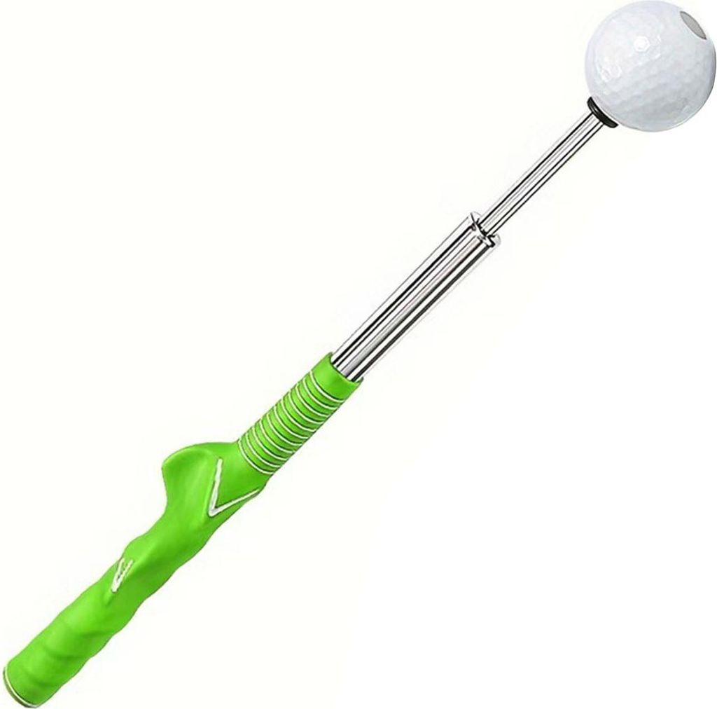 Einziehbare Golfschwung-Trainingshilfe, tragbarer Grifftrainer mit Klick-Feedback für Rechts- und Linkshänder, Aufwärmstock, Teleskop-Kurzschlä...