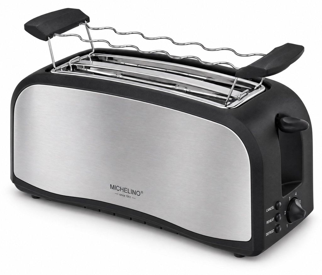MICHELINO Toaster 4-Scheiben 1400 Watt Edelstahl Schwarz Produktbild 