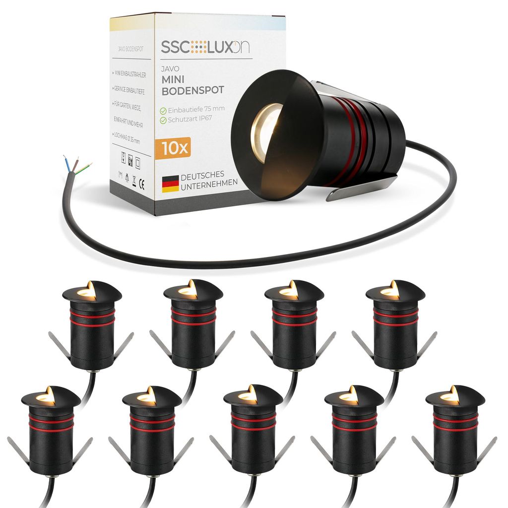 SSC-LUXon 10x JAVO Mini Bodenstrahler 230V IP67 Schwarz Produktbild 