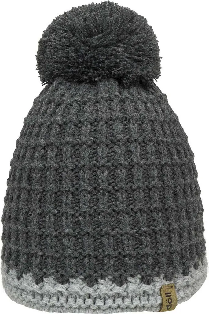 Berretto Bambino Döll Grigio Melange | Cappello con Pompon Caldo e Morbido
