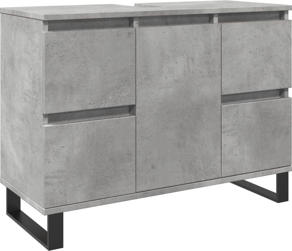Waschbeckenunterschrank Betongrau 80x33x60 cm Holzwerkstoff