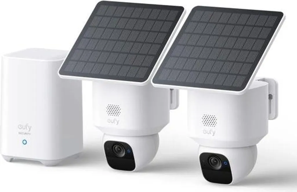 Caméra de sécurité sans fil Eufy SoloCam E30 Blanche avec Homebase 2 2K