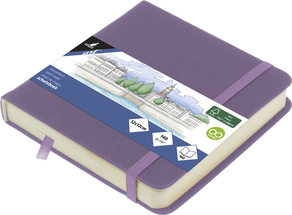 kangaro Skizzenbuch 80 Blatt 120 x 120 mm heather purple Produktbild 