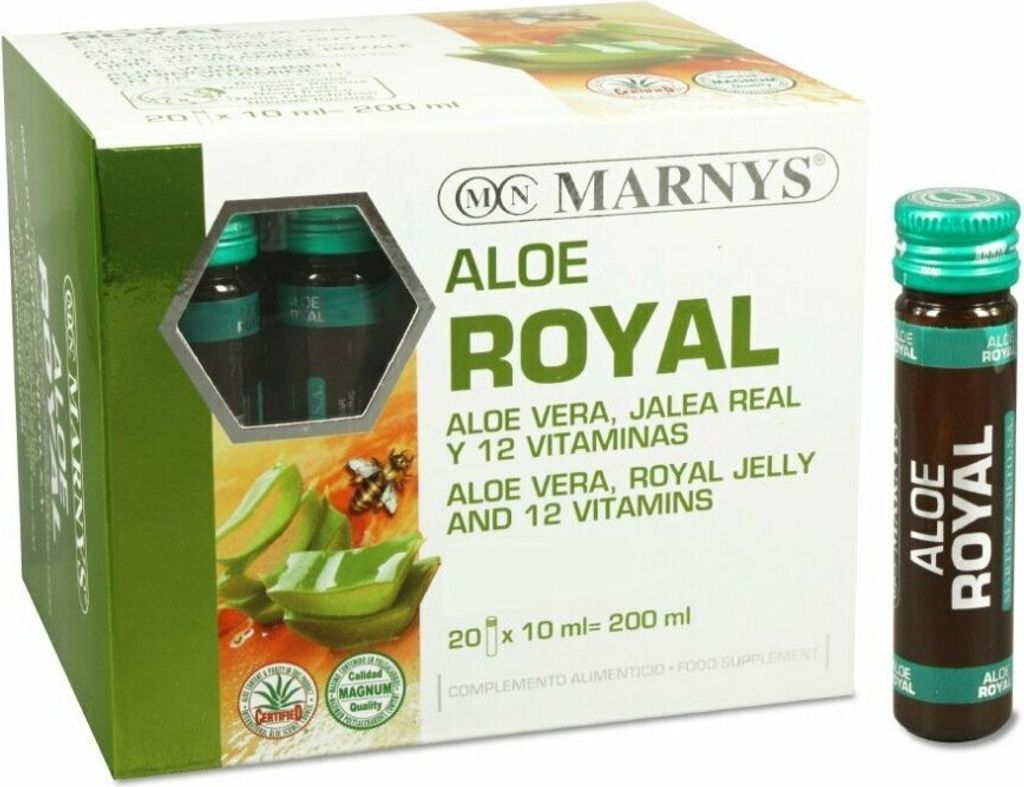 MARNYS Aloe Royal 20x10 ml - Aloe Vera, Gelée Royale und die Vitamine B, C, E, A und D zur Unterstützung der Energie