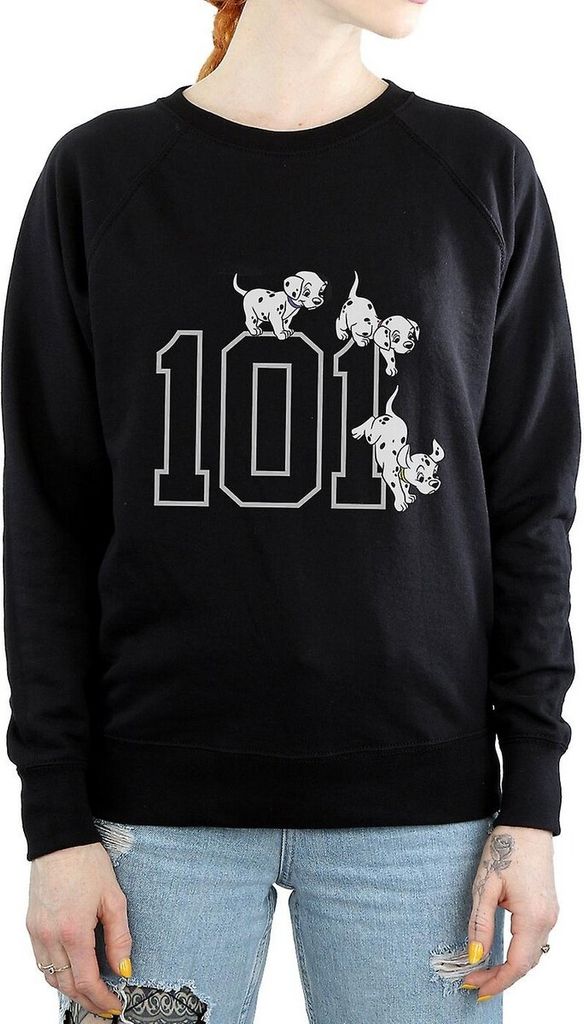 101 Dalmatians - Sweatshirt für Damen BI807 (S) (Schwarz)