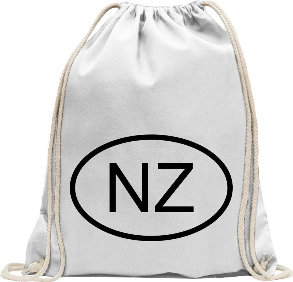 Kiwistar - Turnbeutel - weiss - Neuseeland NZ - Fun Rucksack Sport Beutel Gymsack Baumwolle mit Ziehgurt