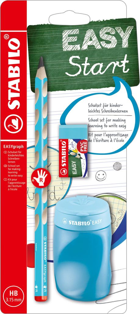 STABILO EASYgraph, HB, Modrá, Trojúhelníkový, Škola, Obrázek produktu 
